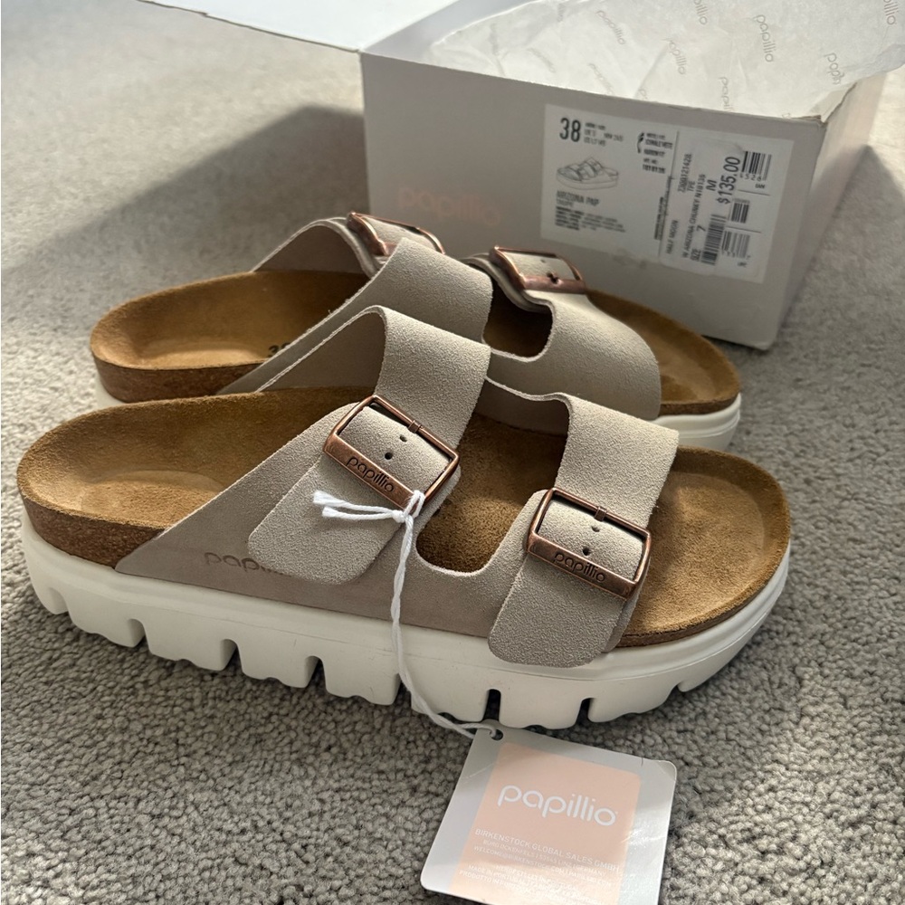 Birkenstock Arizona Chunky Sandals (Papillio)- Taupe